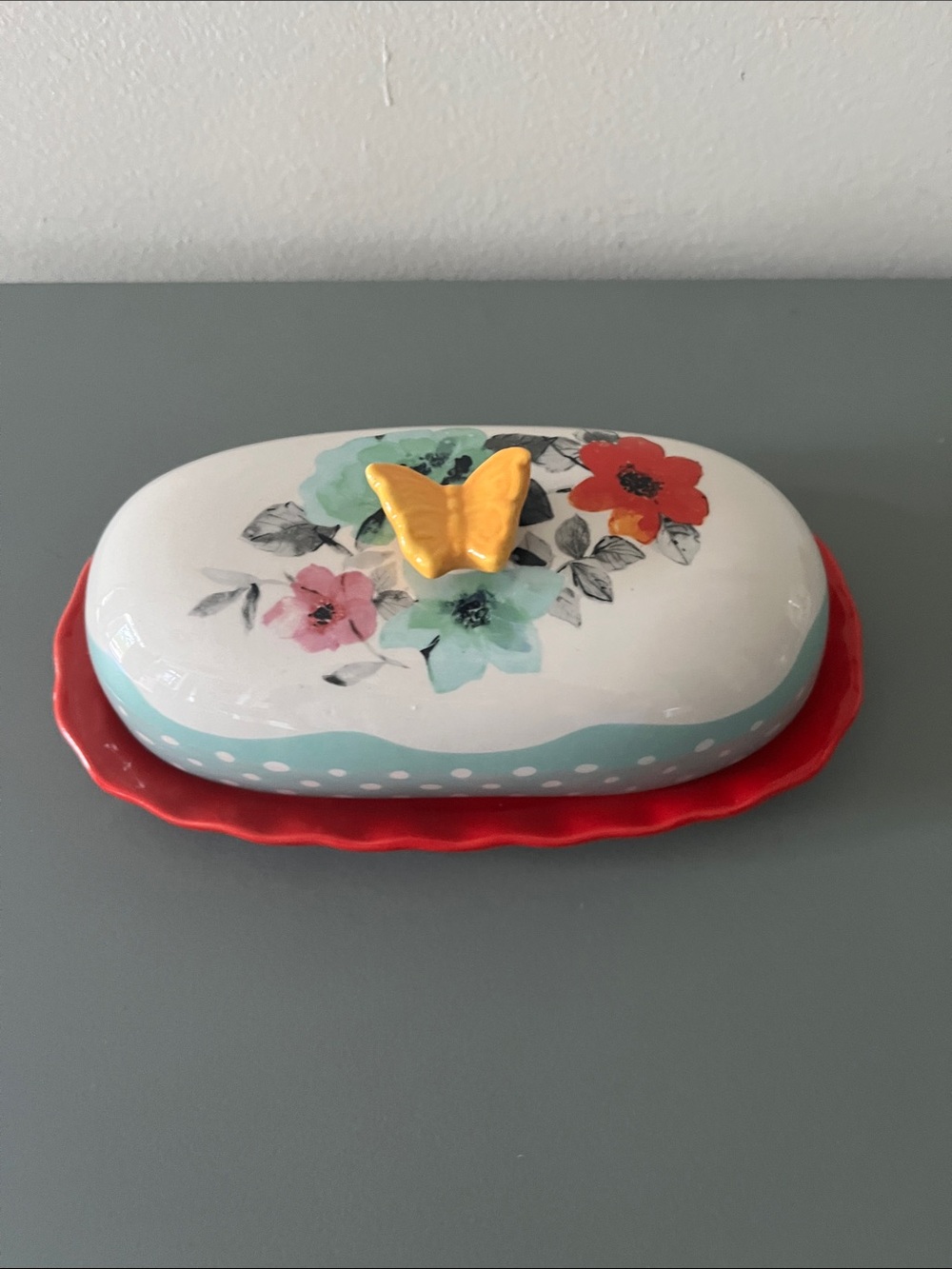 Retired Pioneer Woman Flea Market Pattern Butter Dish